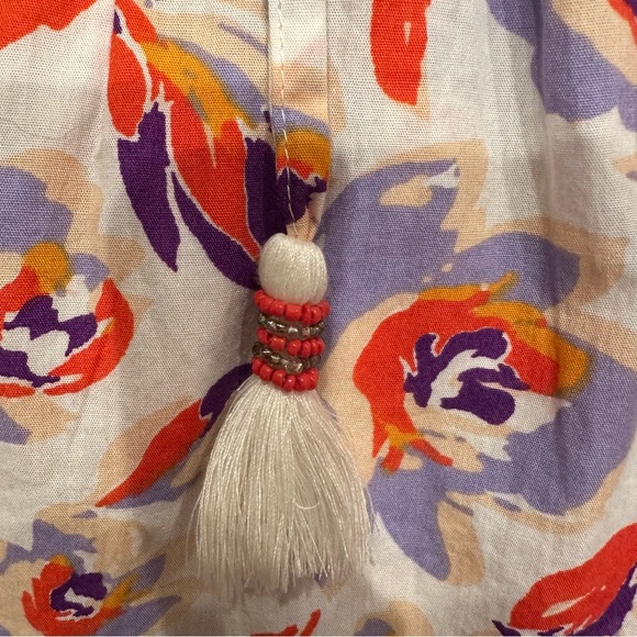 Maeve by Anthropologie Cottagecore Floral Peplum Blouse with Tassels - Picture 15 of 15